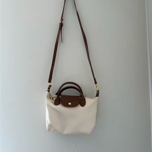 Elegant Cream and Brown Women's Bag